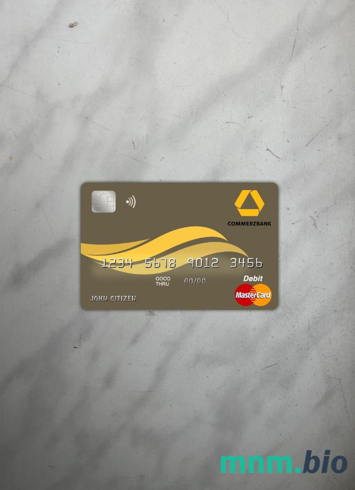 Belize Commerzbank master card wygląd fotograficzny skan PSD + zdjęcie